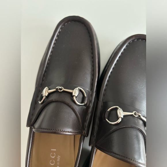 NEW GUCCI WOMEN BROWN LEATHER LOAFERS HORSE BITS SIZE 38 / US 8 (FITS LIKE 7.5) - Picture 3 of 10
